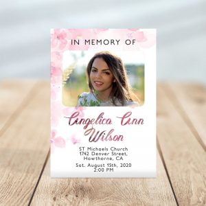 Pink Watercolors- Funeral Invitations Template