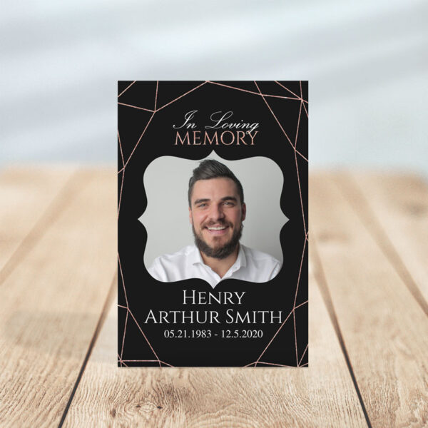 In Loving Memory - Geometric Elegance Funeral Prayer Card