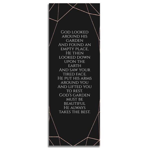 Geometric Elegance- Back Funeral Bookmark Template