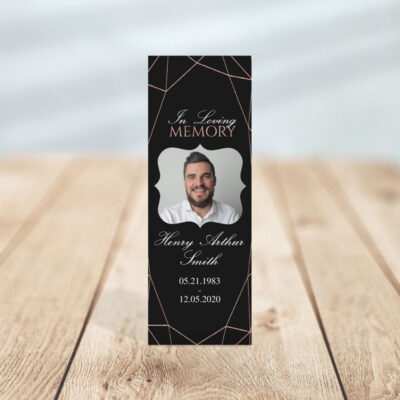 Geometric Elegance Funeral Bookmark