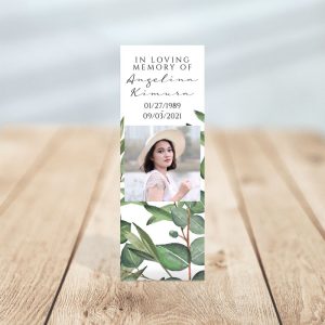 Timeless Green Designed Memorial Bookmark