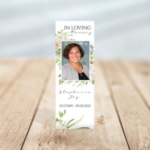 Vintage Floral Frame Designed Memorial Bookmark