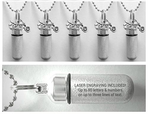 Set of 7- Motorcycle Urn Necklaces