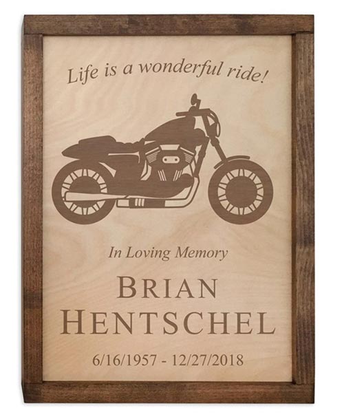 Motorcycle Memorial Wall Plaque