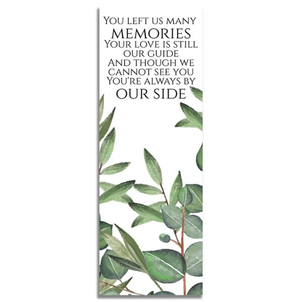 Timeless Green- Funeral Bookmark Back