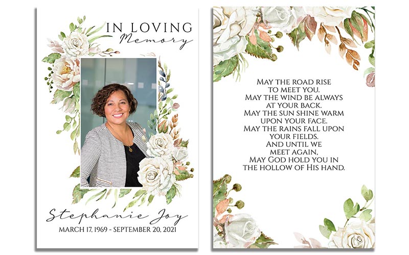 Vintage Floral Prayer Card Template