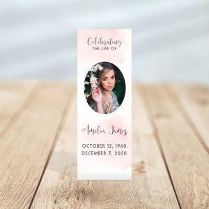 Blush Funeral Bookmark