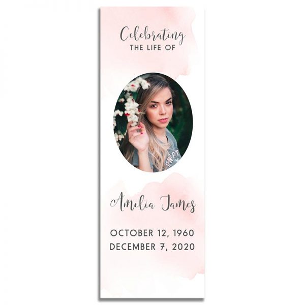 Blush Funeral Bookmark - Front
