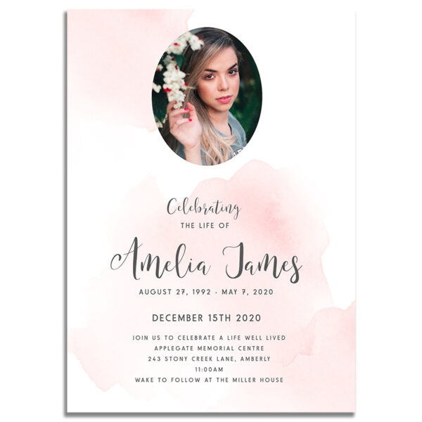 Blush Funeral Invite Template