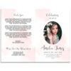 Front and Back Sides of the Blush Funeral Program Template