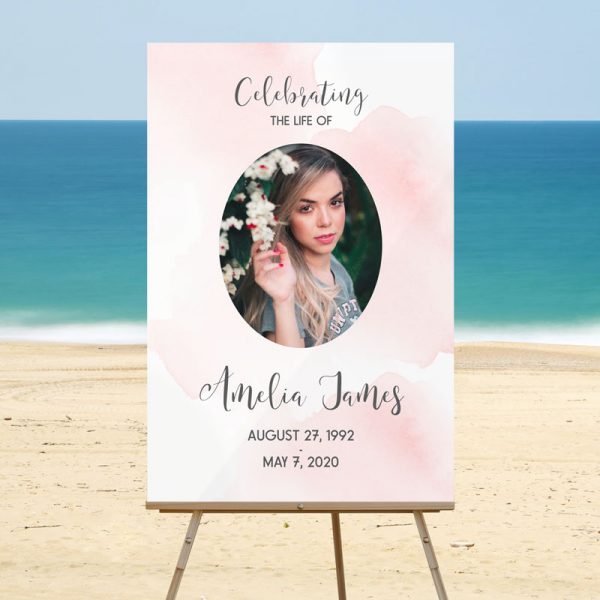 Pink Blush Welcome Signs for Funerals