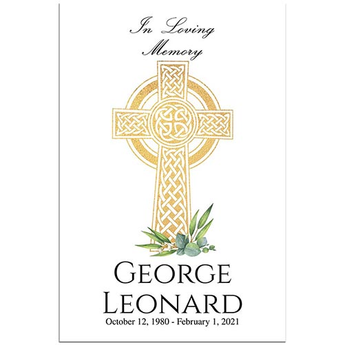 Celtic Cross Funeral Welcome Sign Templates