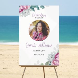 Customizable Funeral Welcome Signs: Flora Design