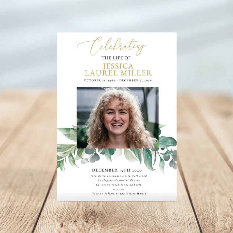 Leave Overlay Funeral Invitation Template