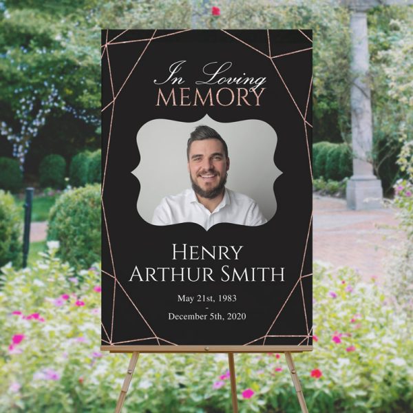 Geometric Elegance Funeral Welcome Sign Template