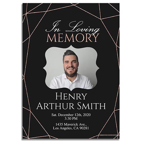 Geometric Elegance Funeral Invitation Template Product