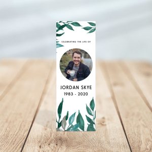 Greenery Funeral Bookmark Template