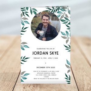 Greenery Funeral Program Template