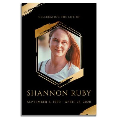 Front Side of the Hexagon Funeral Prayer Card Template