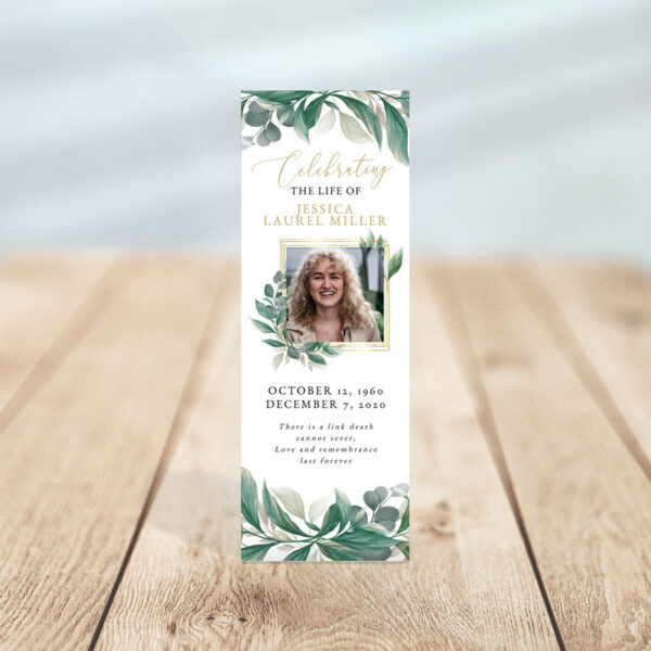 Leaves Funeral Bookmark