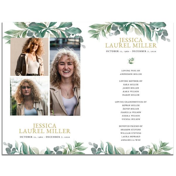 Third Page of the 8 Page Leave Funeral Program Template