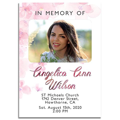 Pink Watercolor Funeral Invite Products