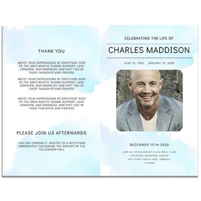 Personalized Funeral Programs - 8 Page