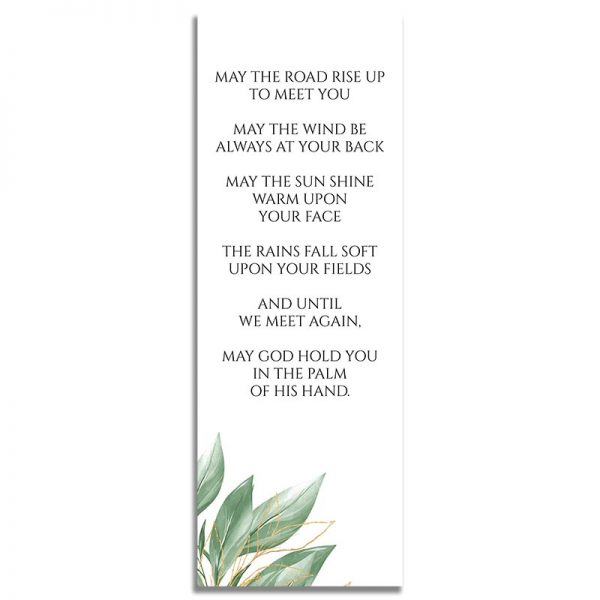Back of Bookmark Template: Cross Leaves