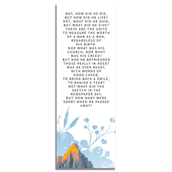 Back Side of Funeral Bookmark Template: Deer Creek