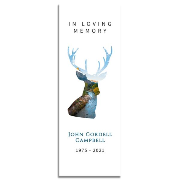 Front Side of Funeral Bookmark Template: Deer Creek