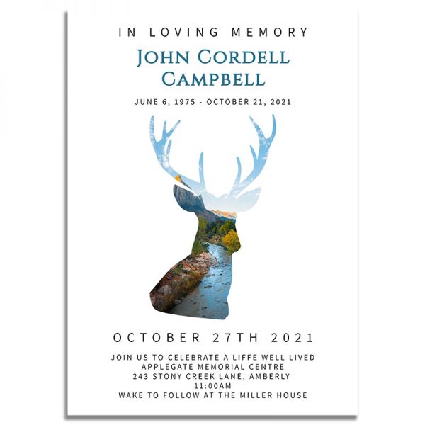 Funeral Invitation Template: Deer Creek