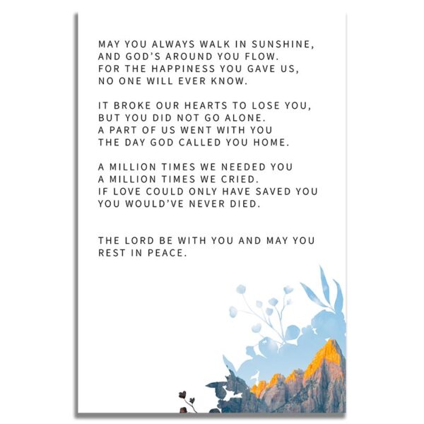 Back Side of Funeral Prayer Card Template: Deer Creek