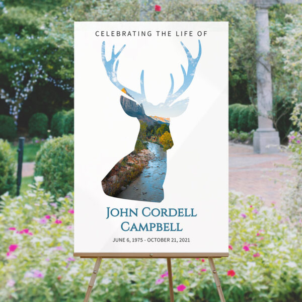 Funeral Welcome Sign Template: Deer Creek