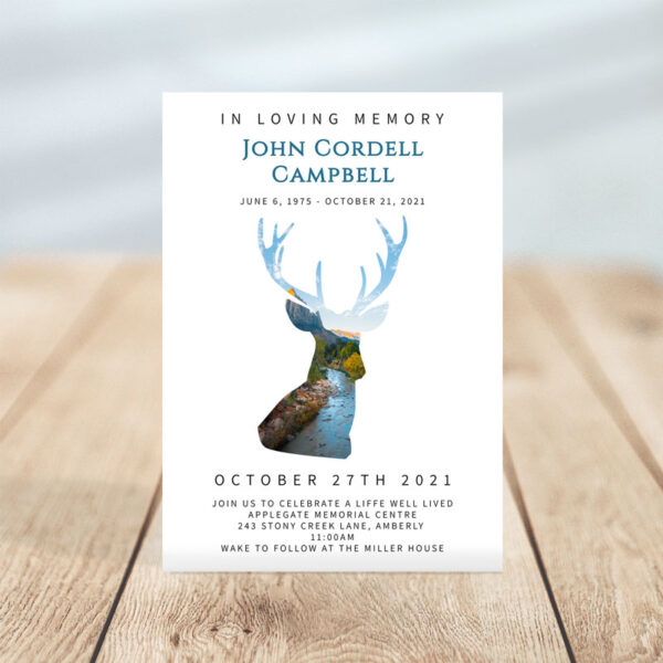 Funeral Invitation Template: Deer Creek