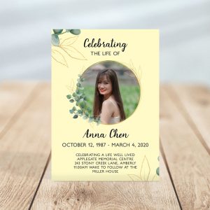 Soft Light Funeral Invitation Template