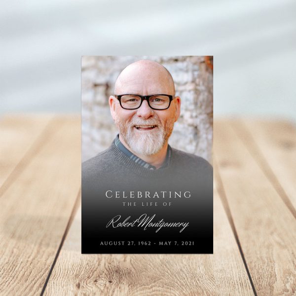 Personalized Funeral Prayer Card: Photo Portrait