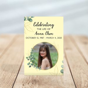 Soft Light Funeral Prayer Card Template