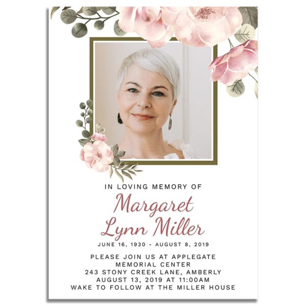 Funeral Invitation Template: Green Serenity