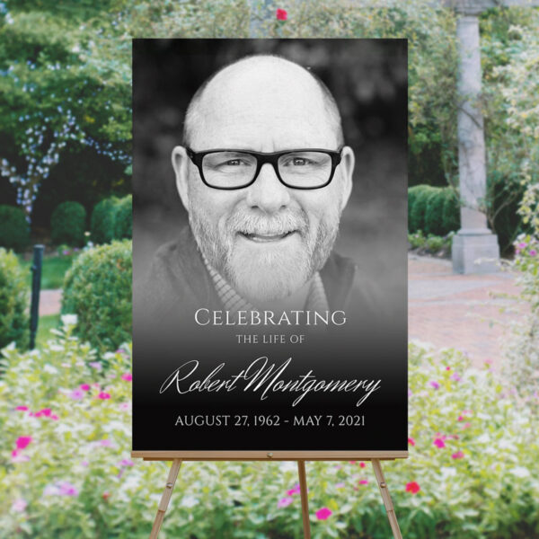 Portrait Photo Funeral Welcome Sign Template