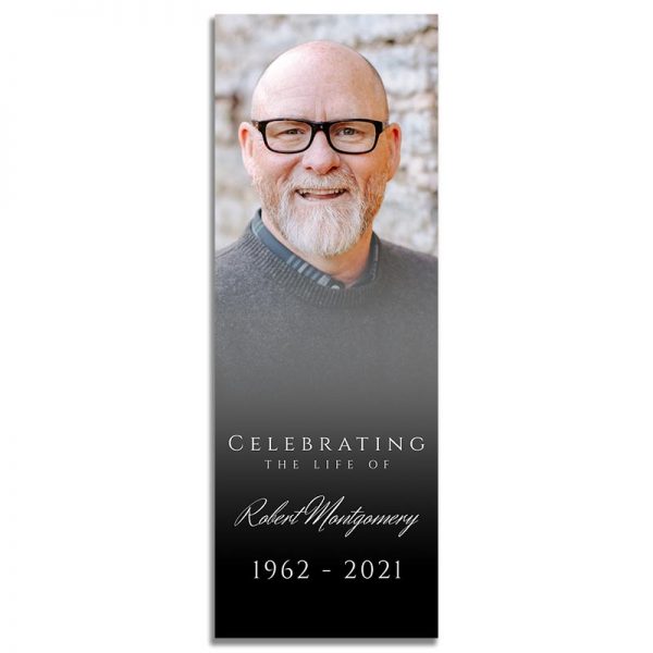 Front Side Funeral Bookmark Template: Portrait Photo
