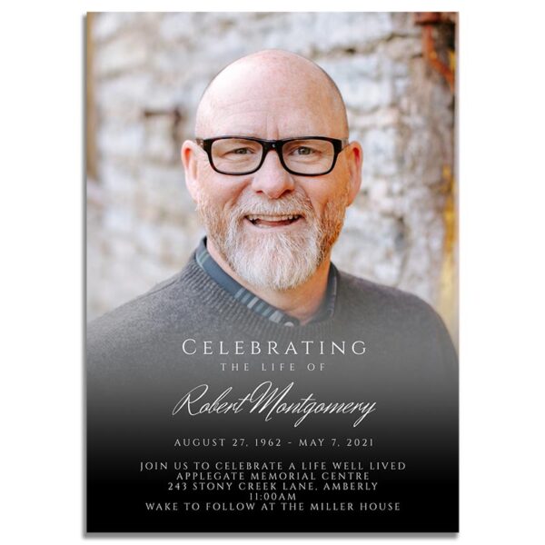 Funeral Invitation Template: Portrait Photo