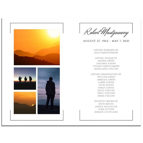 Page Three of 8 Page Funeral Program Template: Portrait Photo