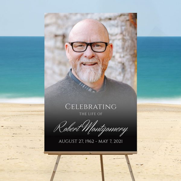 Portrait Photo Designed Funeral Welcome Sign