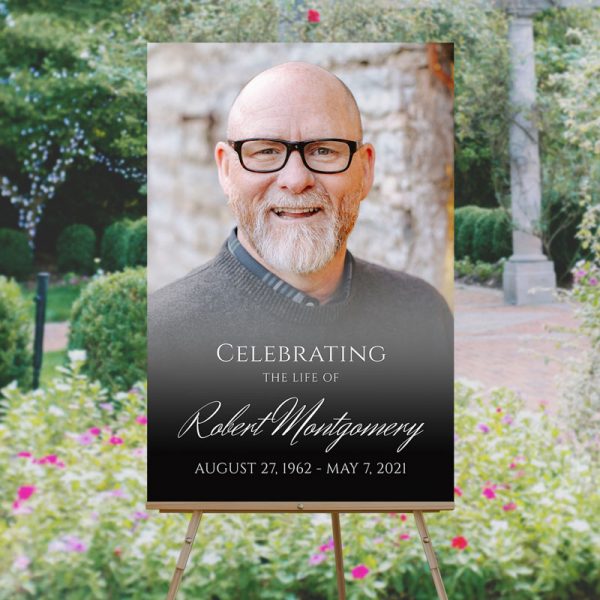 Funeral Welcome Sign Template: Portrait Photo