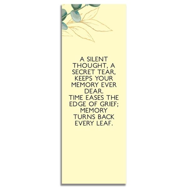 Back Side of Funeral Bookmark Template: Soft Light