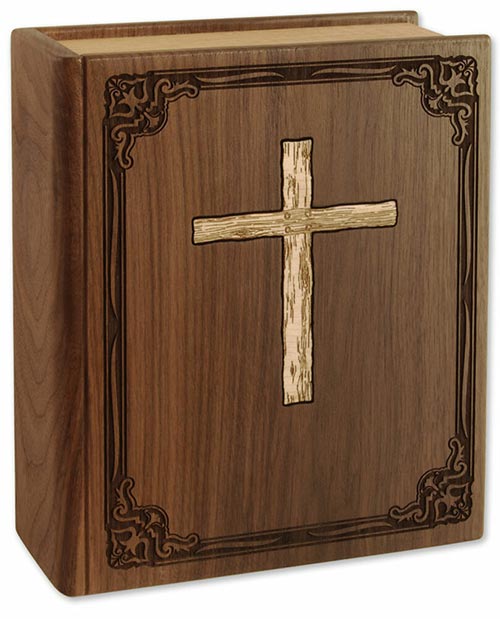 urns that don't look like urns - Wooden Bible Cremation Urn