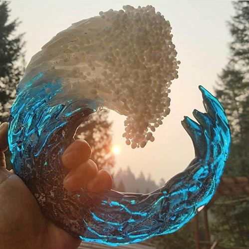 Infused Glass Ocean Urn