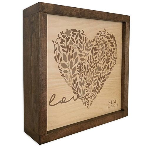 Loving Heart Memorial Plaque Cremation urn