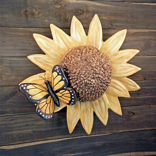 Sunflower and Butterfly Urn