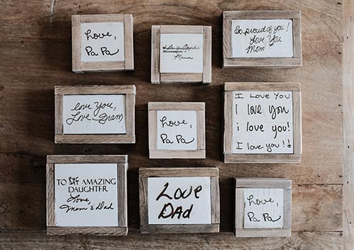 Grave Decorations: Custom Handwriting Signs